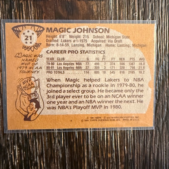 Magic Johnson card - Picture 2 of 2